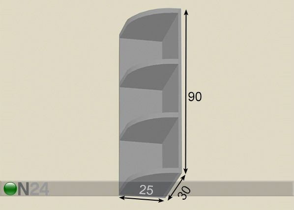 Riiul 25 cm mõõdud