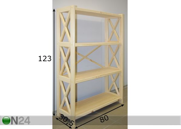 Riiul Alexandra 123 cm mõõdud