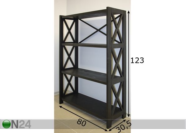 Riiul Alexandra 123 cm mõõdud