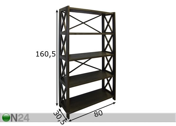 Riiul Alexandra 160,5 cm mõõdud