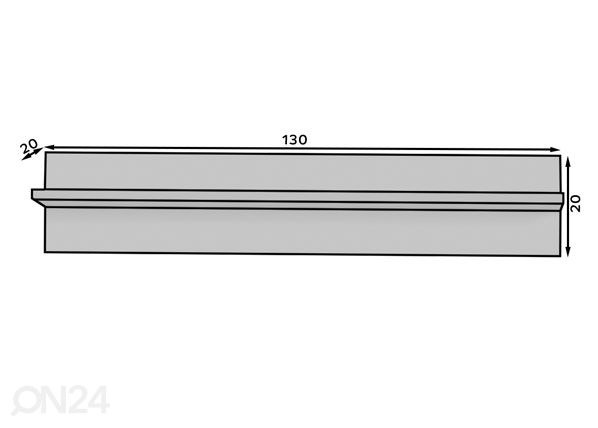 Riiul Cely 130 cm mõõdud