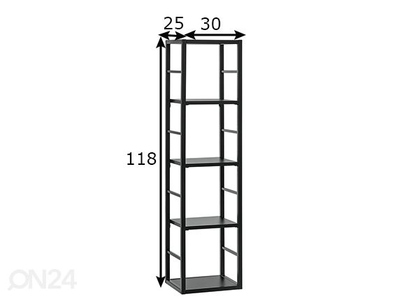 Riiul Switch 118 cm, must mõõdud