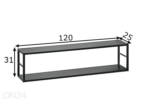 Riiul Switch 120 cm, must mõõdud