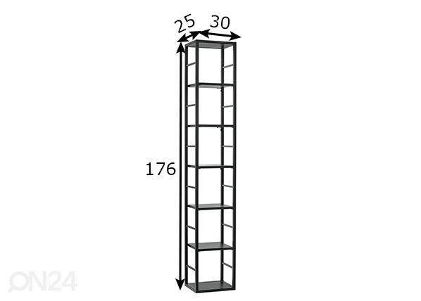Riiul Switch 176 cm, must mõõdud