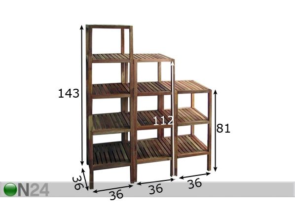 Riiul Walnut mõõdud
