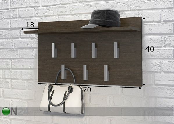 Riiuliga seinanagi mõõdud