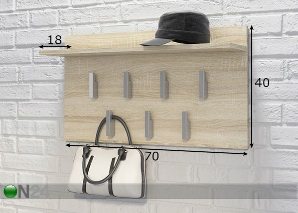 Riiuliga seinanagi mõõdud