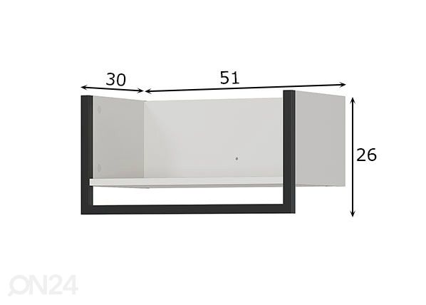 Riiuliga seinanagi Madeo 51 cm mõõdud