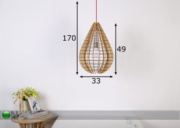 Rippvalgusti Ø33 cm mõõdud