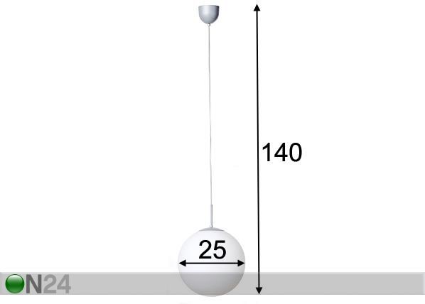Rippvalgusti Ball mõõdud