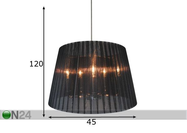 Rippvalgusti Blois Black Ø45 cm mõõdud