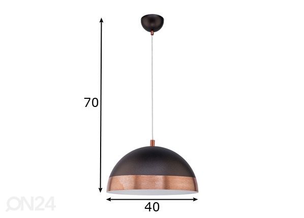 Rippvalgusti Cadil Copper Ø40 cm mõõdud
