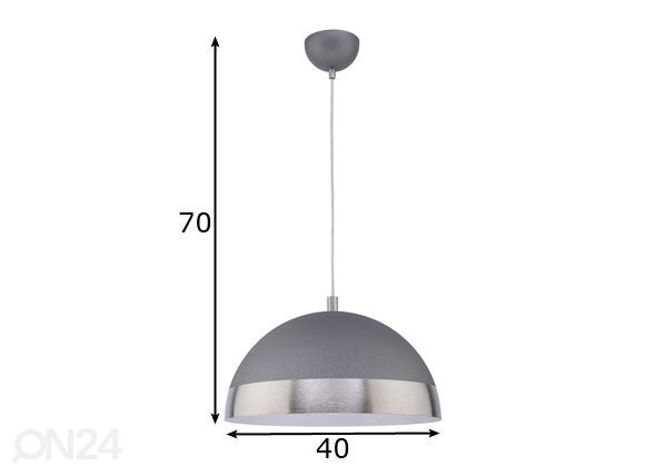 Rippvalgusti Cadil Silver Ø40 cm mõõdud