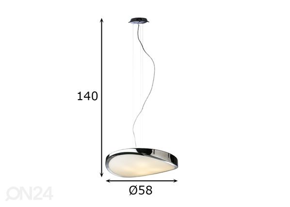 Rippvalgusti Circulo Ø58 cm mõõdud