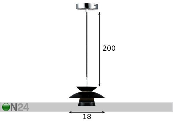Rippvalgusti Dallas Metal Ø 18 cm mõõdud