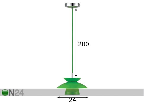 Rippvalgusti Dallas Metal Ø 24 cm mõõdud