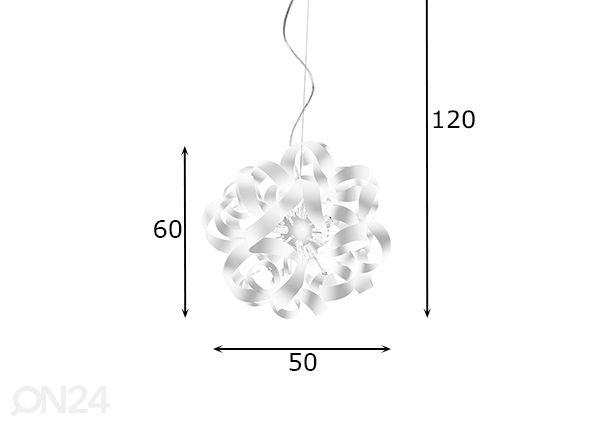 Rippvalgusti Delta Ø50 cm mõõdud