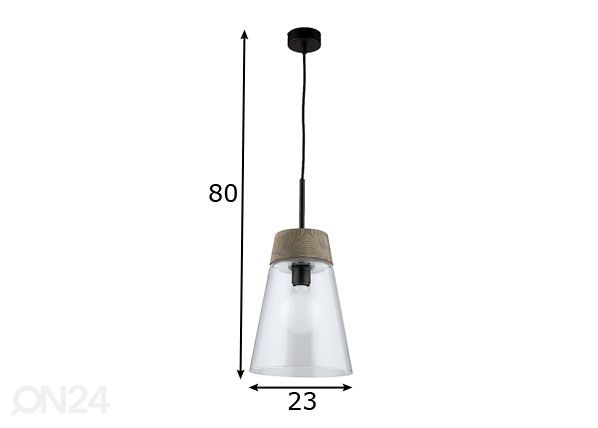 Rippvalgusti Domino-2 TR Ø 23 cm mõõdud