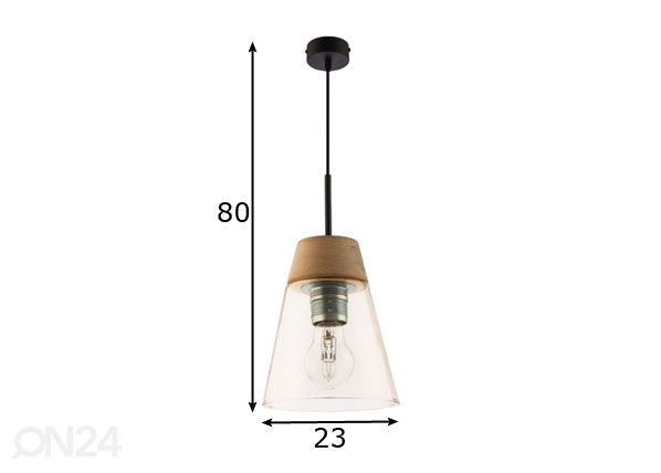 Rippvalgusti Domino Amber Ø 23 cm mõõdud