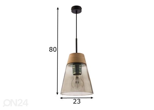 Rippvalgusti Domino Smoky Ø 23 cm mõõdud