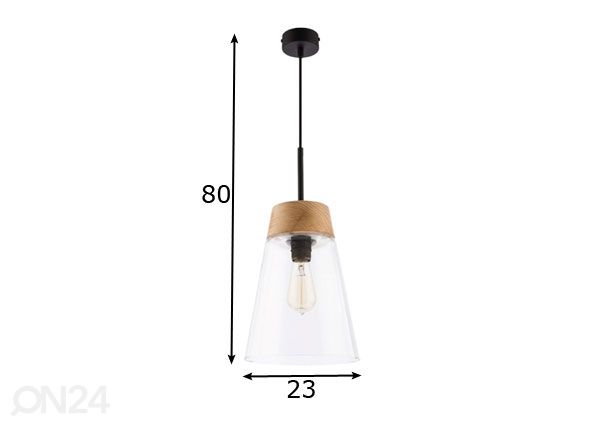 Rippvalgusti Domino TR Ø 23 cm mõõdud