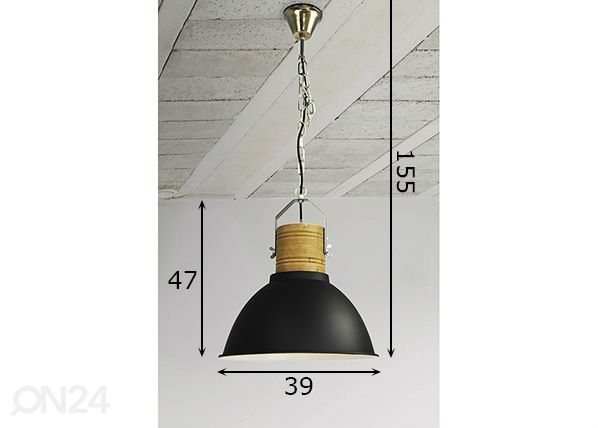 Rippvalgusti Duncan Ø39 cm mõõdud