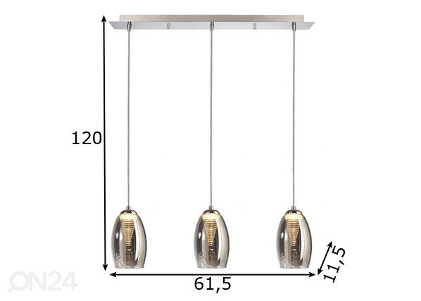 Rippvalgusti Electra 3 LED mõõdud
