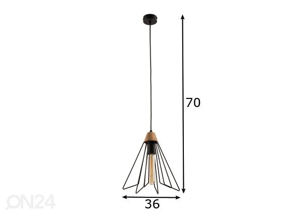 Rippvalgusti Fil Ø 36 cm mõõdud