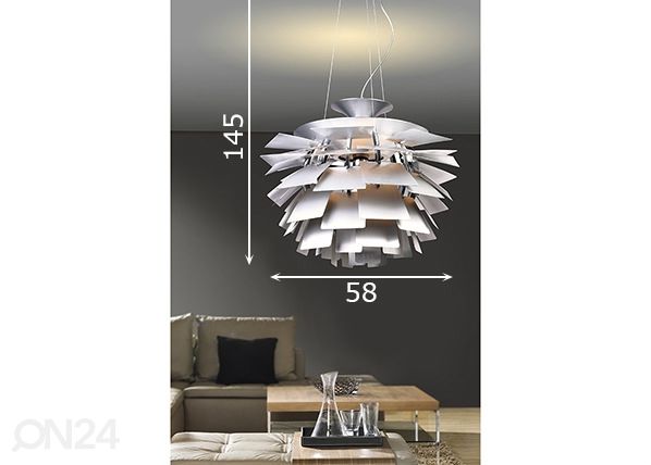 Rippvalgusti Flower Ø58 cm mõõdud