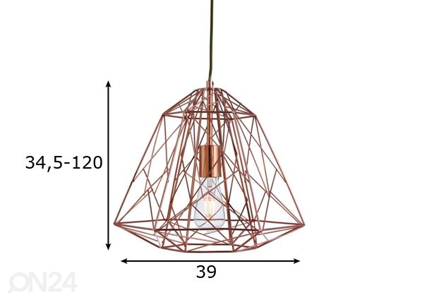 Rippvalgusti Geometric Cage mõõdud
