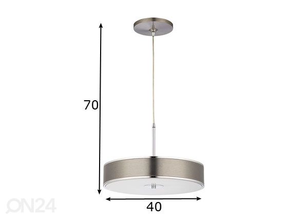 Rippvalgusti Jazz Silver Ø 40 cm mõõdud