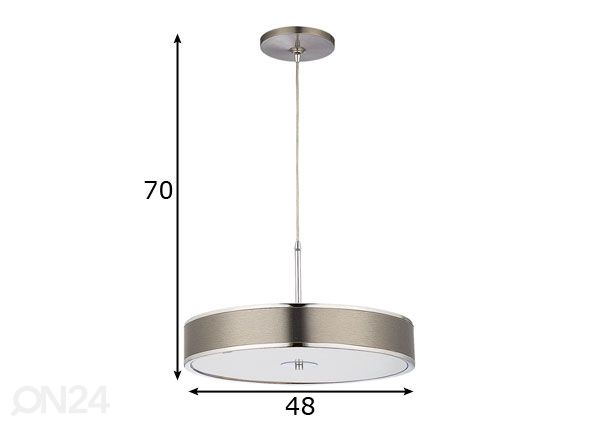Rippvalgusti Jazz Silver Ø 48 cm mõõdud