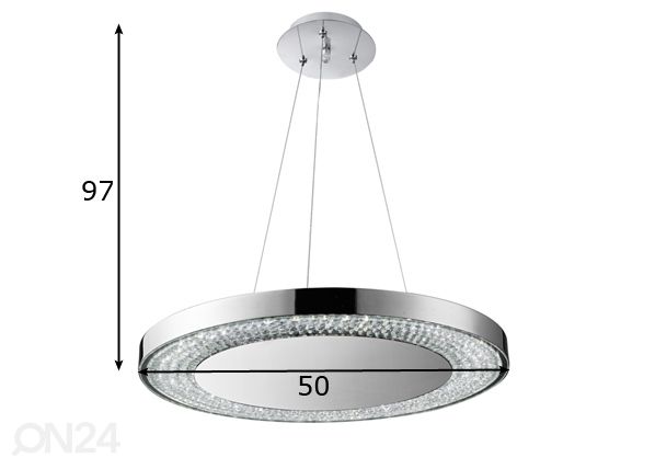 Rippvalgusti LED Disc mõõdud