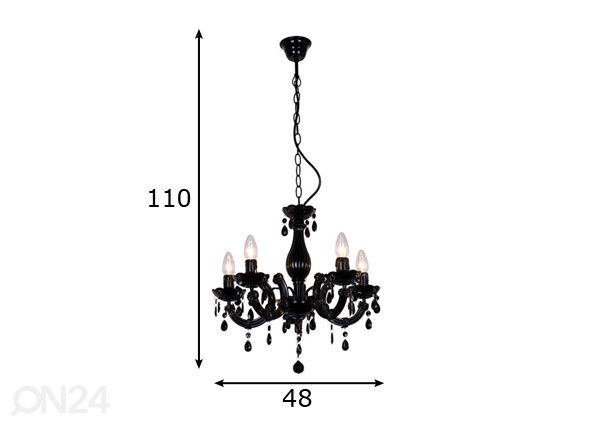 Rippvalgusti Magnolia Black mõõdud