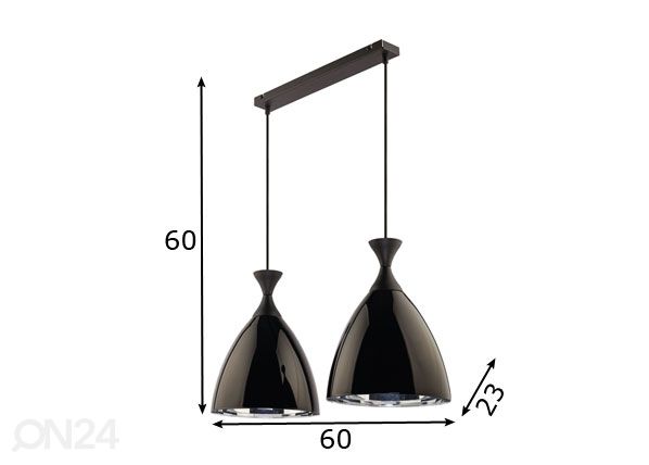 Rippvalgusti Nero Black-2 mõõdud
