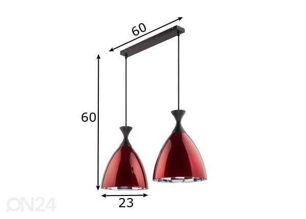Rippvalgusti Nero Red-2 mõõdud