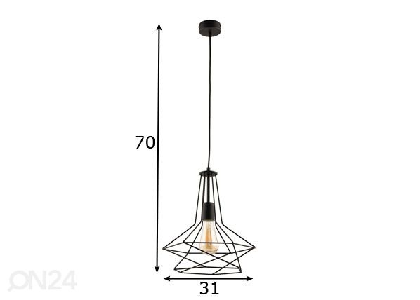 Rippvalgusti Oro Black Ø 31 cm mõõdud