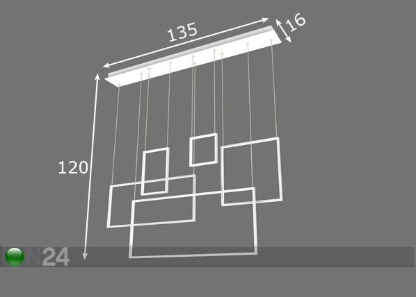 Rippvalgusti Rectan LED mõõdud