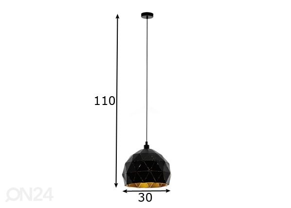 Rippvalgusti Roccaforte Ø 30 cm mõõdud