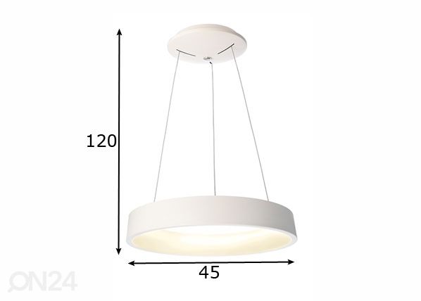 Rippvalgusti Sculptoris Ø45 LED mõõdud