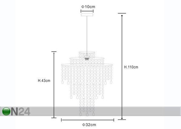 Rippvalgusti Sintra Ø 32 cm mõõdud