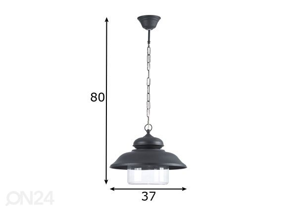 Rippvalgusti Tora GT Ø 37 cm mõõdud