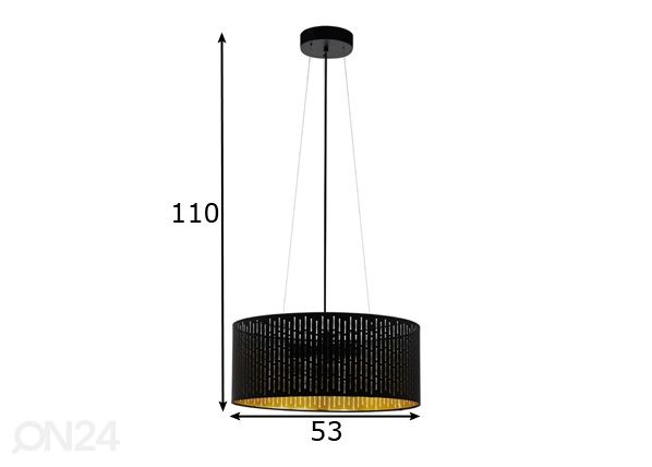 Rippvalgusti Varillas Ø 53 cm mõõdud