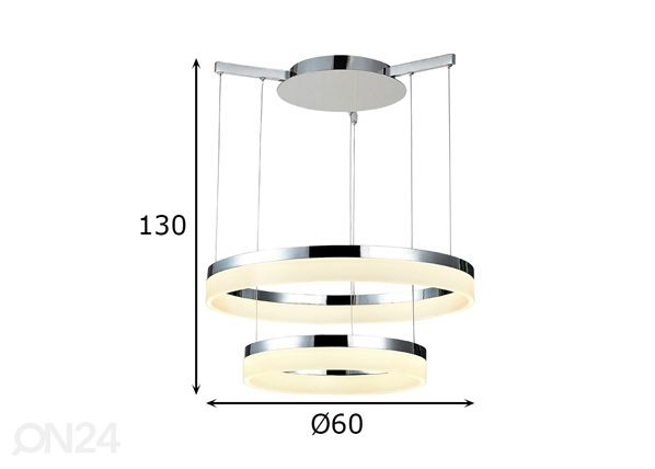 Rippvalgusti Zola Ø60 cm mõõdud