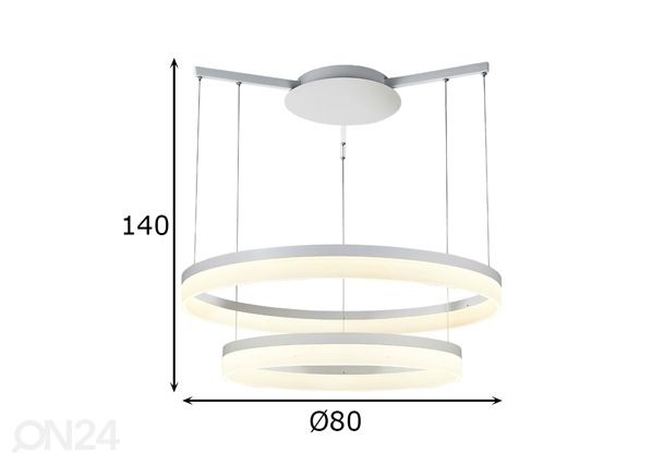 Rippvalgusti Zola Ø80 cm mõõdud