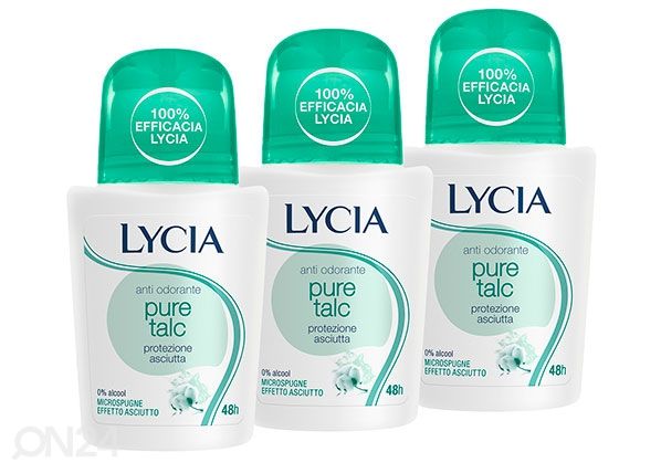 Roll-on deodorant Lycia Pure Talc 3x50ml