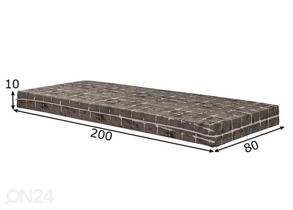 Rullmadrats poroloonist 80x200x10 cm mõõdud