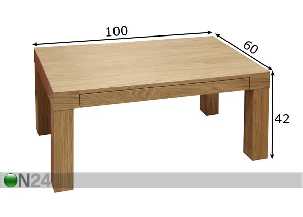 Sahtliga diivanilaud Ruut 100x60 cm mõõdud