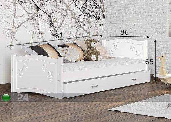 Sahtliga lastevoodi 80x174 cm mõõdud
