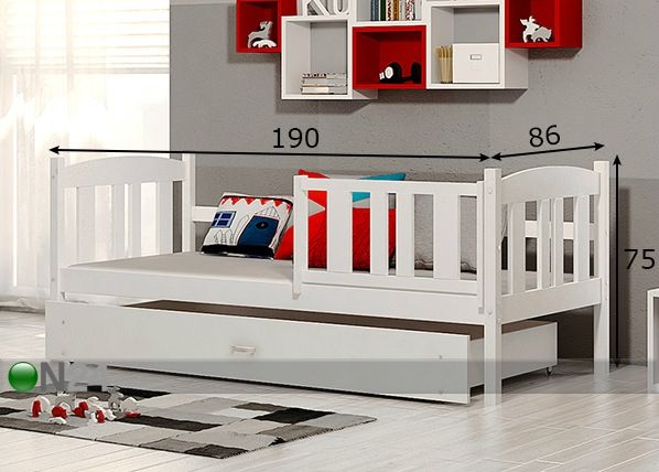 Sahtliga lastevoodi 80x184 cm+madrats mõõdud